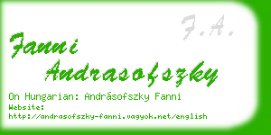 fanni andrasofszky business card